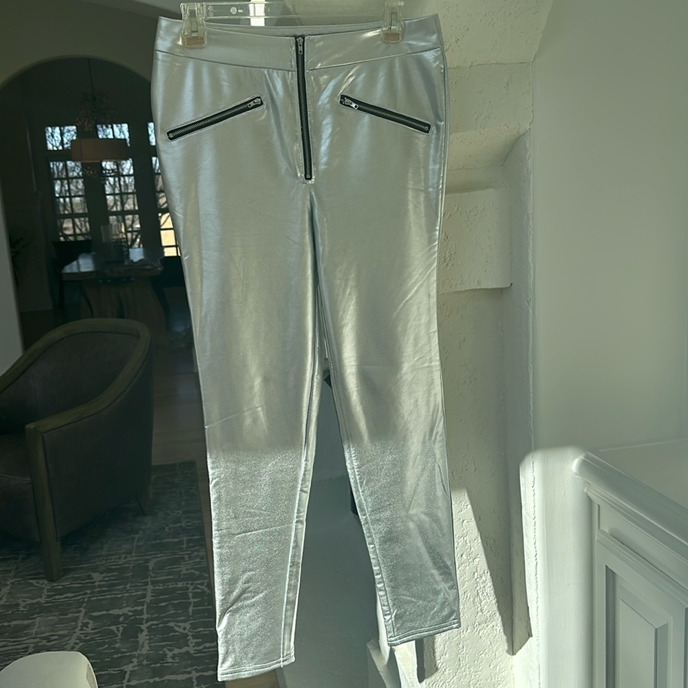 Superdown metalic silver pant leggings